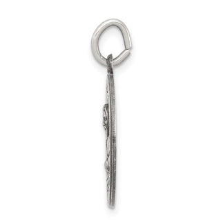 Sterling Silver St. Mark Medal Pendant - 25 x 20mm, Antiqued, Polished & Engravable