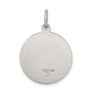Sterling Silver St. Mark Medal Pendant - 25 x 20mm, Antiqued, Polished & Engravable