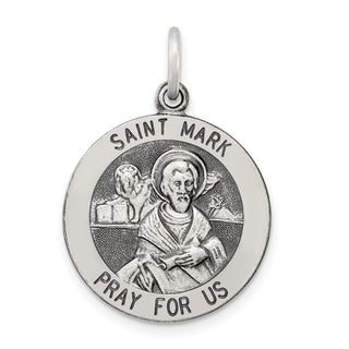 Sterling Silver Antiqued Saint Mark Medal Pendant QC5738