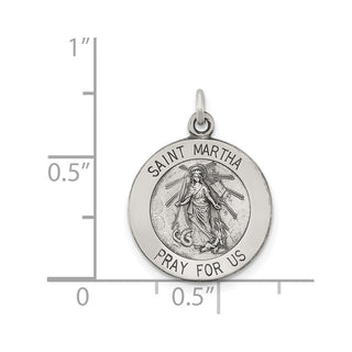 Sterling Silver Antiqued Saint Martha Medal Pendant QC5739