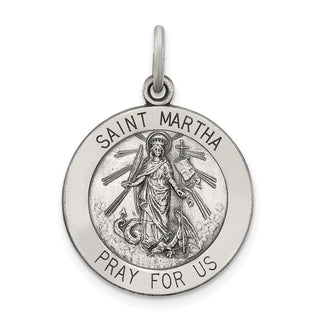 Sterling Silver Antiqued Saint Martha Medal Pendant QC5740