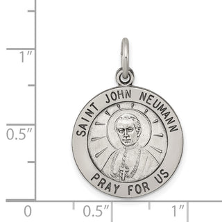 Sterling Silver Antiqued Saint John Neumann Medal Pendant