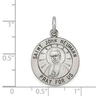 Sterling Silver Antiqued Saint John Neumann Medal Pendant