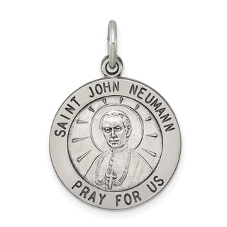 Sterling Silver Antiqued Saint John Neumann Medal Pendant