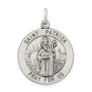 Sterling Silver Antiqued Saint Patrick Medal Pendant QC5748