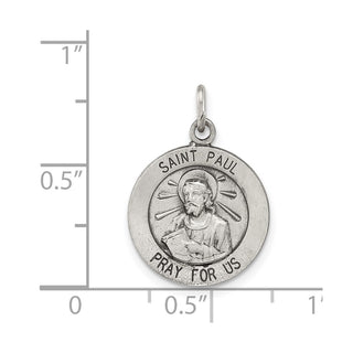 Sterling Silver Antiqued Saint Paul Medal Pendant QC5749