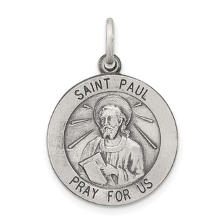 Sterling Silver Antiqued Saint Paul Medal Pendant QC5750