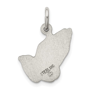 Sterling Silver Antiqued Praying Hands Charm QC5799