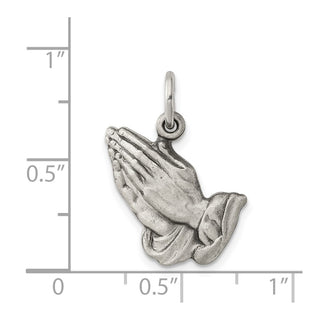 Sterling Silver Antiqued Praying Hands Charm QC5799