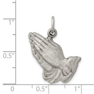 Sterling Silver Antiqued Praying Hands Charm QC5800