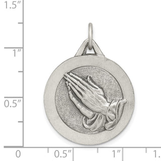 925 Sterling Silver Antiqued Praying Hands Pendant QC5801