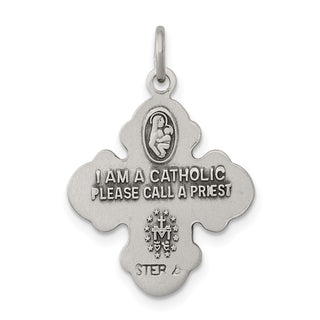 Sterling Silver Antiqued Reservible 4-way Medal Pendant