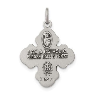 Sterling Silver Antiqued Reservible 4-way Medal Pendant