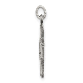 Sterling Silver Antiqued Reversible 4-way Medal Pendant QC5806