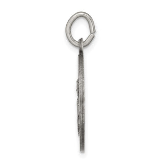 Sterling Silver Antiqued Saint Gabriel Medal Pendant