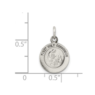Sterling Silver Antiqued First Holy Communion Medal Charm QC5822
