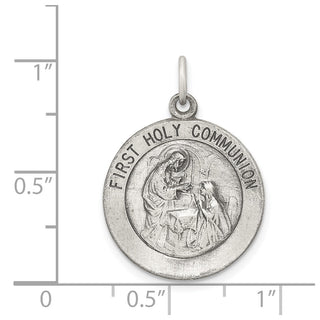 925 Sterling Silver Polished and Matte Finish Holy Communion Pendant