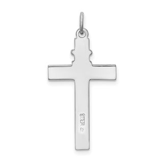 18" Sterling Silver Rhodium-plated & Vermeil Rosary Cross Pendant Necklace