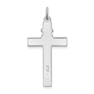 Sterling Silver Rhodium-plated & Vermeil Rosary Cross Pendant