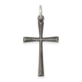 Sterling Silver Antiqued Cross Charm QC5847
