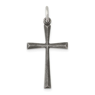 Sterling Silver Antiqued Cross Charm QC5847