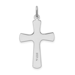 Rhodium-Plated 925 Sterling Silver Enamel Cross Pendant