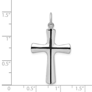 Rhodium-Plated 925 Sterling Silver Enamel Cross Pendant