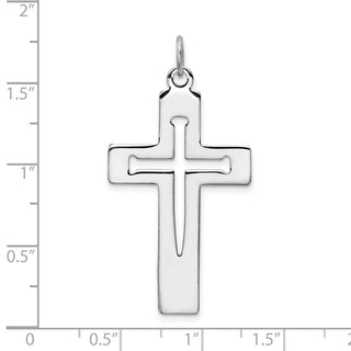 Rhodium-Plated 925 Sterling Silver Latin Cross Pendant QC5855
