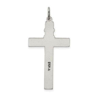 18" Sterling Silver Antiqued Rosary Cross Pendant Necklace