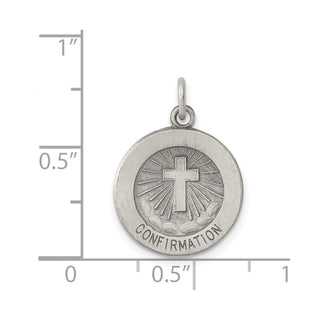 Sterling Silver Antiqued Confirmation Medal Pendant QC5903