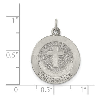 Sterling Silver Antiqued Confirmation Medal Pendant QC5904