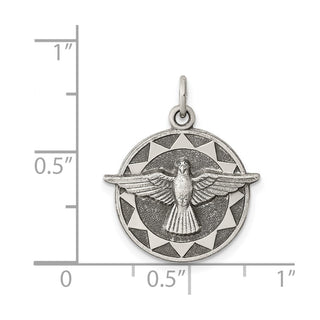 Sterling Silver Antiqued Holy Spirit Medal Pendant QC5906