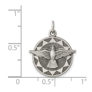 Sterling Silver Antiqued Holy Spirit Medal Pendant QC5906