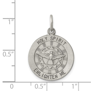 Sterling Silver Antiqued Holy Spirit Medal Pendant QC5907