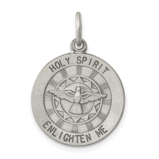 Sterling Silver Antiqued Holy Spirit Medal Pendant QC5907