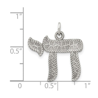 Sterling Silver Antiqued Chai Pendant QC5916
