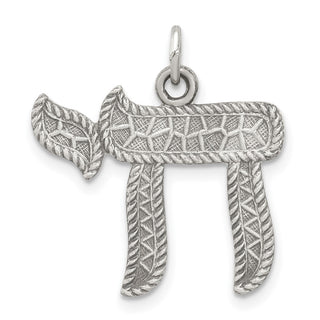 Sterling Silver Antiqued Chai Pendant QC5916