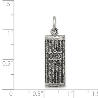 925 Sterling Silver Antiqued Mezuzah Pendant QC5922