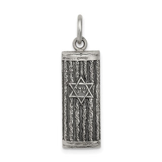 925 Sterling Silver Antiqued Mezuzah Pendant QC5922