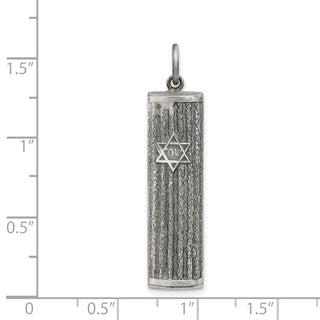 925 Sterling Silver Antiqued Mezuzah Pendant QC5923