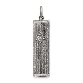 925 Sterling Silver Antiqued Mezuzah Pendant QC5923