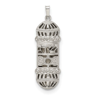 925 Sterling Silver Fancy Mezuzah Pendant QC5932