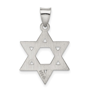 925 Sterling Silver Satin Star Of David Pendant