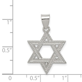 925 Sterling Silver Satin Star Of David Pendant