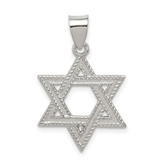925 Sterling Silver Satin Star Of David Pendant