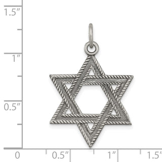 Sterling Silver Antiqued Star of David Charm QC5948