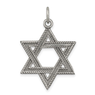 Sterling Silver Antiqued Star of David Charm QC5948