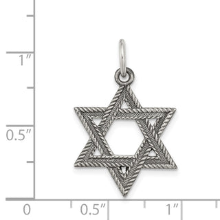 925 Sterling Silver Antiqued Star Of David Pendant QC5949