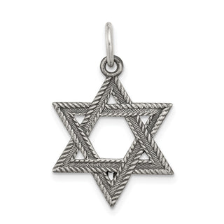 925 Sterling Silver Antiqued Star Of David Pendant QC5949