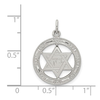 Sterling Silver Star of David Disc Charm